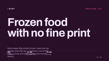 Blunt Foods — Pitch Deck — Consumer template