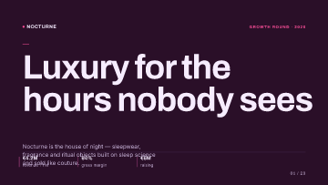 Nocturne — Pitch Deck — Luxury template