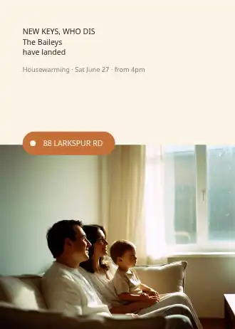Key tag — Housewarming & dinner party template