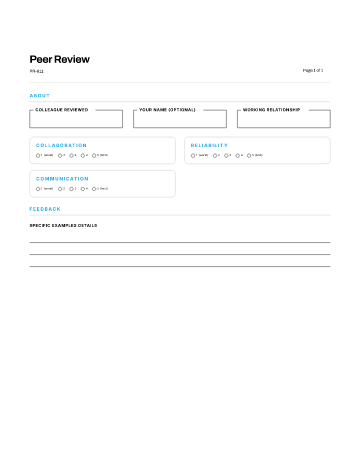 Peer Review — Self & Peer template