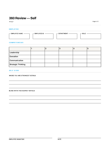 360 Review — Self — 360 Multi-Rater template