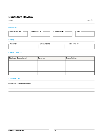 Executive Review — Role-Specific form template