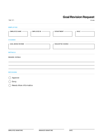 Goal Revision Request — Goals & OKRs template