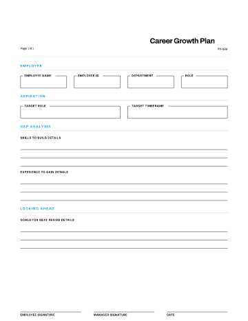 Career Growth Plan — Goals & OKRs template