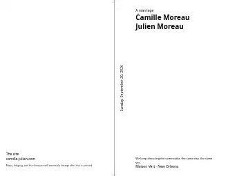 Camille & Julien — Folded booklet — Weddings & Celebrations program template