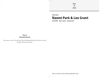 Naomi & Leo — Folded booklet — Weddings & Celebrations program template