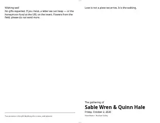 Sable & Quinn — Folded booklet — Weddings & Celebrations program template