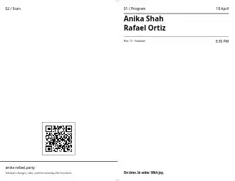 Anika & Rafael — Folded booklet — Weddings & Celebrations program template