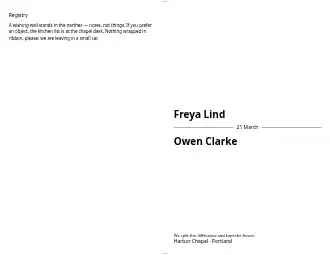 Freya & Owen — Folded booklet — Weddings & Celebrations program template