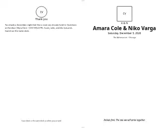 Amara & Niko — Folded booklet — Weddings & Celebrations program template