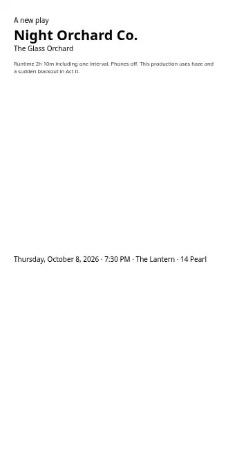 Night Orchard — Tall playbill card — Theatre & Film template