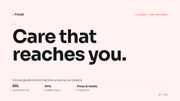 Pulse Health — Press & media — Press & media pitch deck template