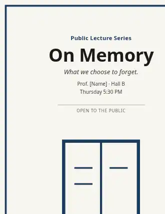 On Memory — Swiss & Modernist poster template
