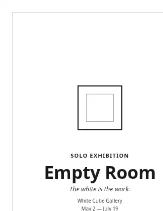 Empty Room — Contemporary & Experimental poster template
