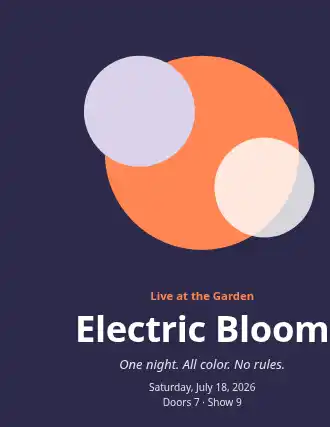 Electric Bloom — Music, Festival & Events template
