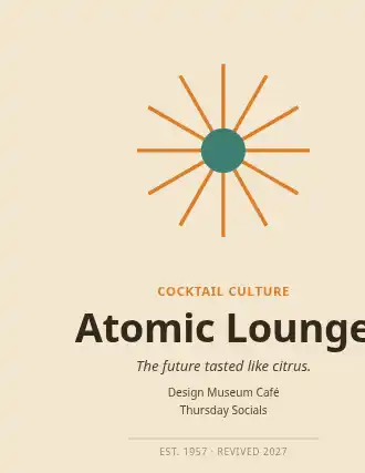 Atomic Lounge — Art Deco & Travel poster template