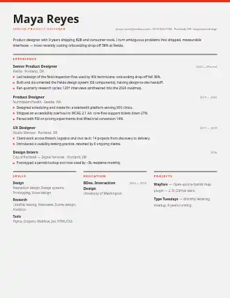 Maya Reyes — topline resume — Corporate resume template