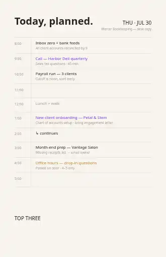Today, planned. — daily agenda — Timetables & Classes template