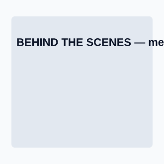 BEHIND THE SCENES — Creator Economy template