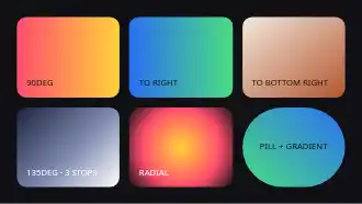 Gradient suite (linear · radial · keywords) — Boxes template