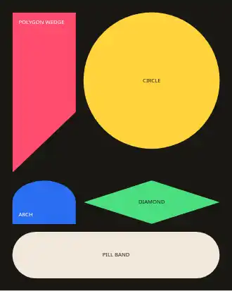 Clip-path & radius shape suite — Shapes template