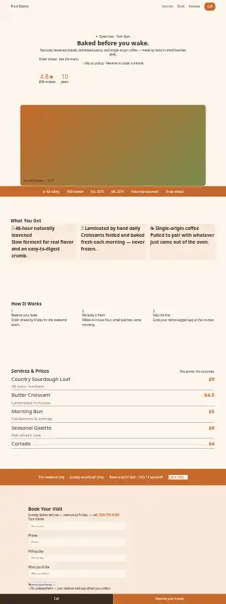 Proof Bakery — Website — Homepages html5 homepage template